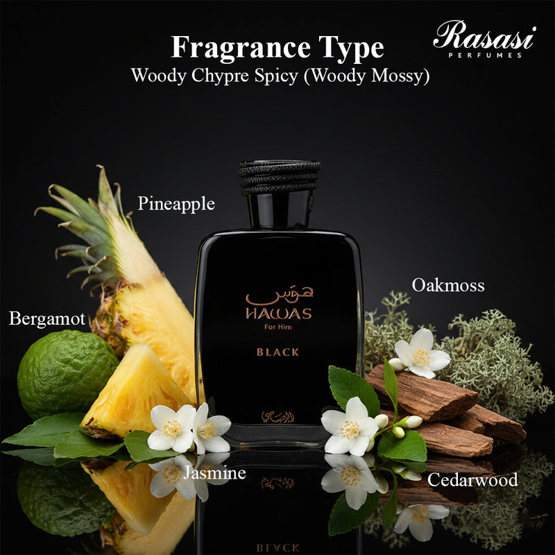 Rasasi Hawas Black Pour Homme Eau De Toilette 100ml